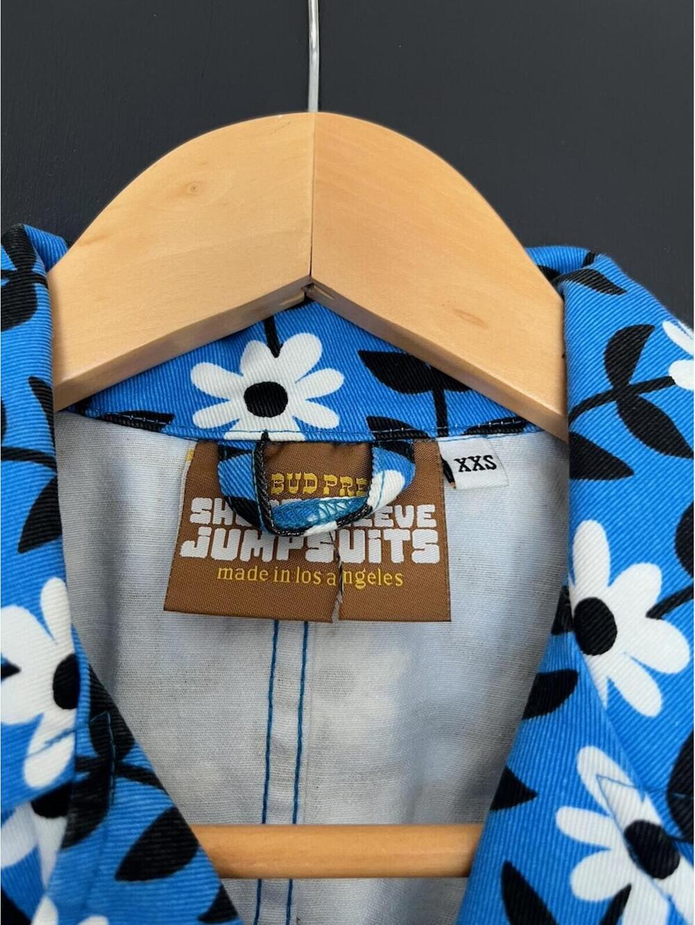 Big Bud Press Blue Daisy Chain Short Sleeve Everyday Jumpsuit Size XXS - Picture 3 of 5